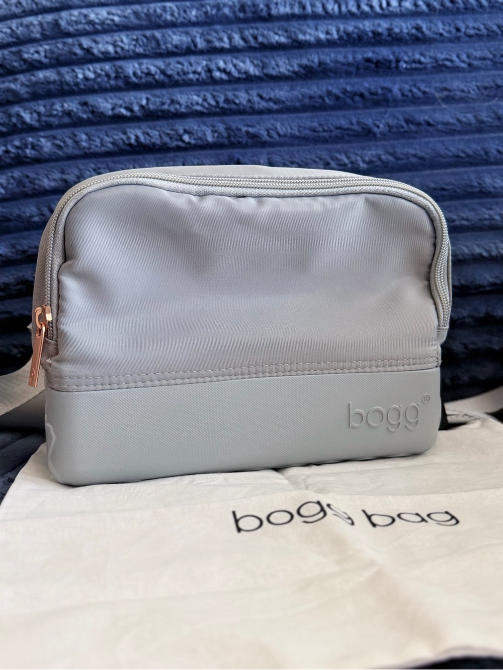Light Gray BOGG crossbody belt bag